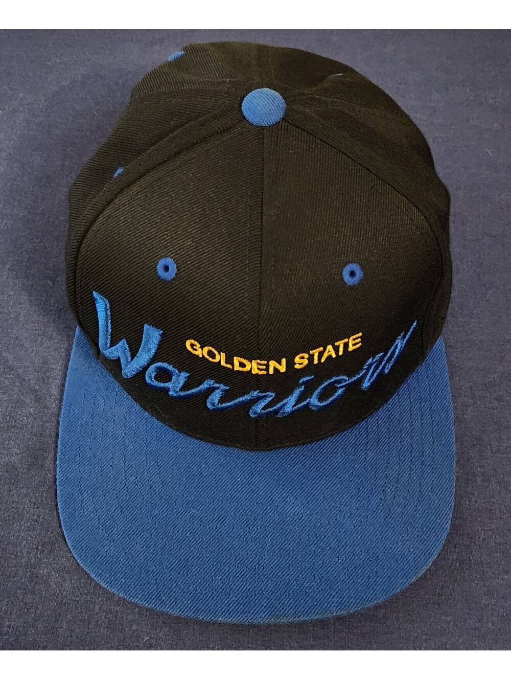 Golden State Warriors Mitchell & Ness Hat Vintage Script Logo Snapback Cap Black